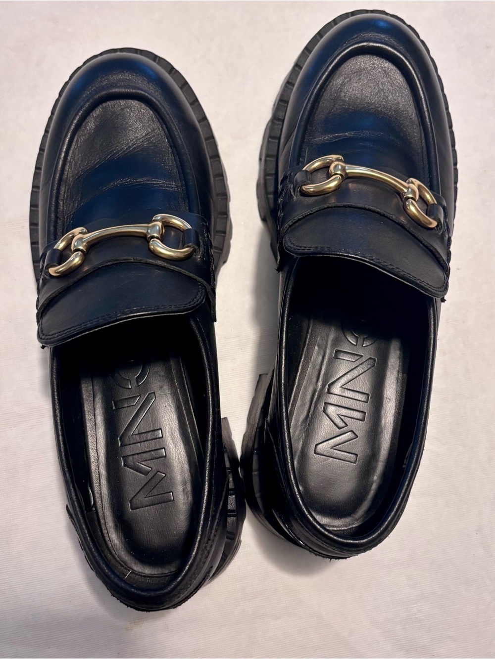 MANGO Chunky Leather Lug Sole  Horse-bit Loafers - Picture 5 of 7